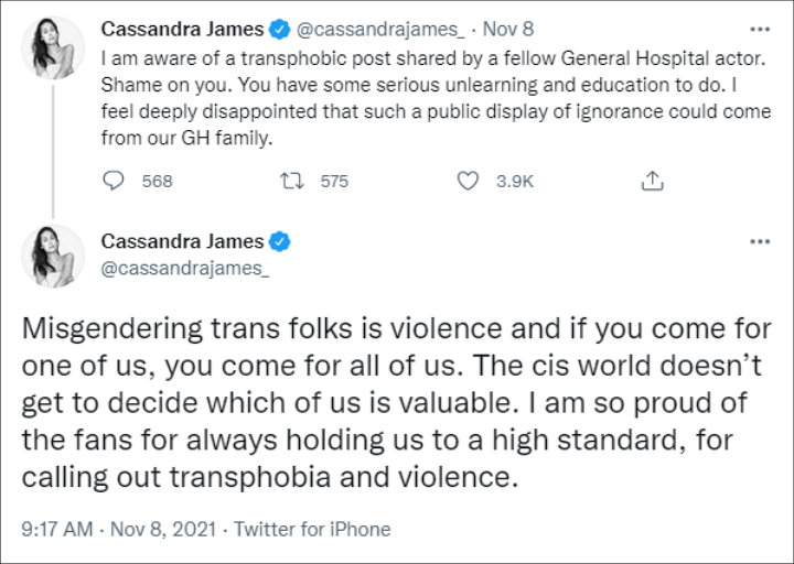 Cassandra James called out Ingo Rademacher