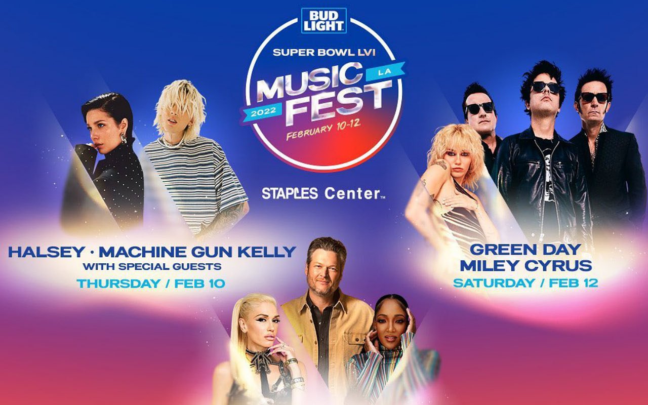 Green Day, Halsey, Miley Cyrus, MGK to Headline 2022 Super Bowl Festival 