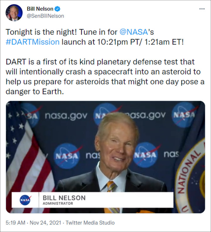 Bill Nelson a través de Twitter
