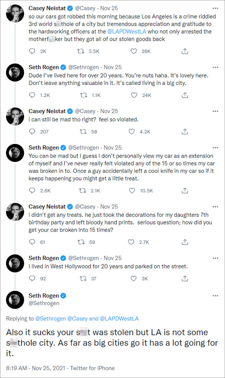 Seth Rogen and Casey Neistat's Twitter Exchange
