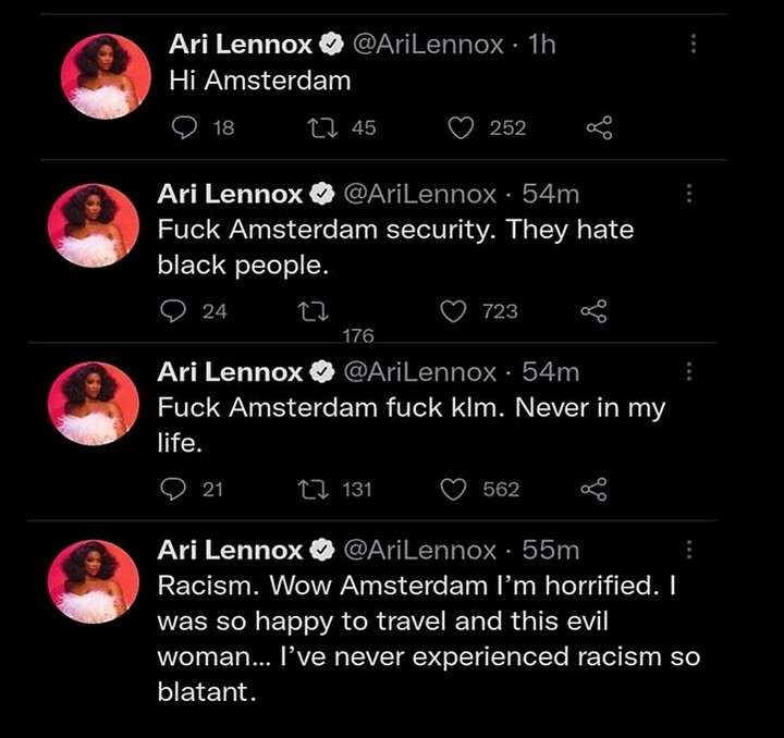 Ari Lennox ranted on Twitter