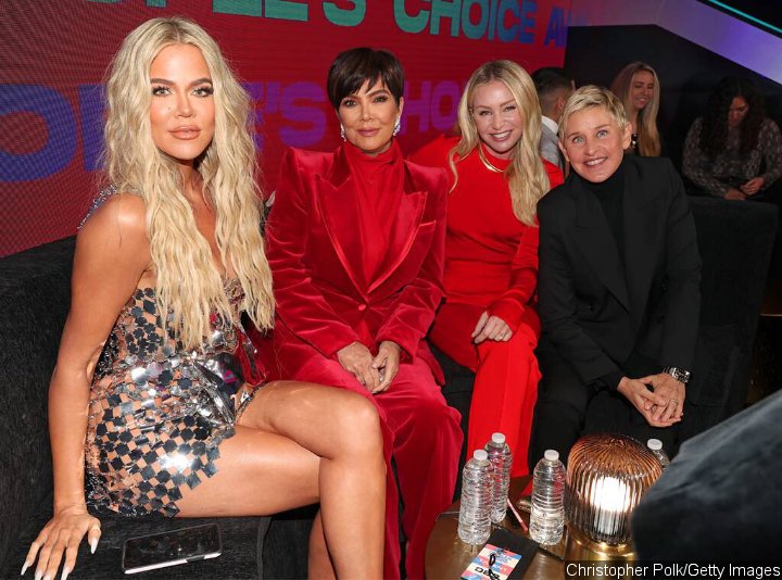 Khloe Kardashian, Kris Jenner, Portia de Rossi and Ellen DeGeneres at 2021 PCAs