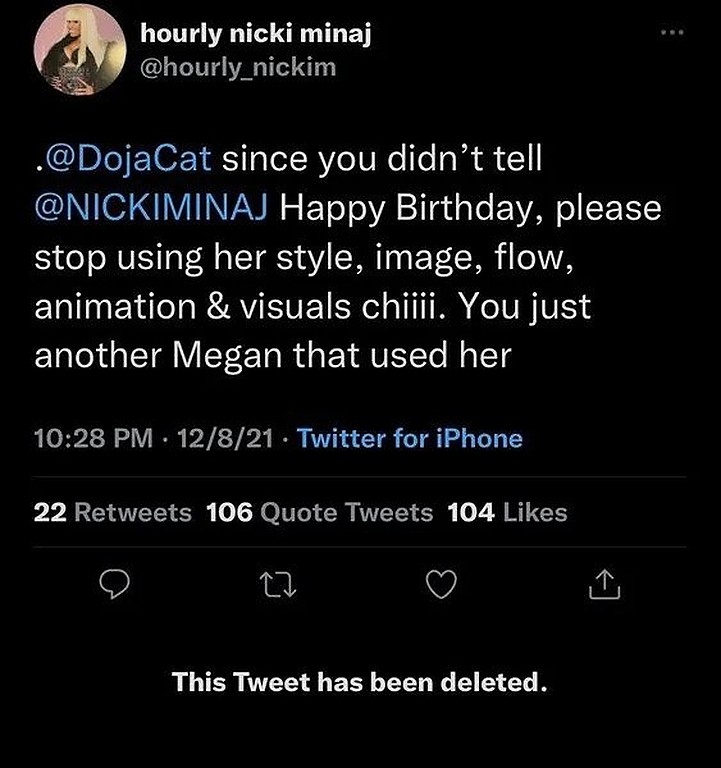 Nicki Minaj's fan blasted Doja Cat