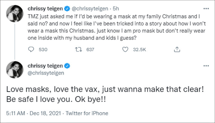 Chrissy Teigen via Twitter