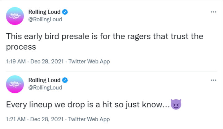 Rolling Loud's Tweet