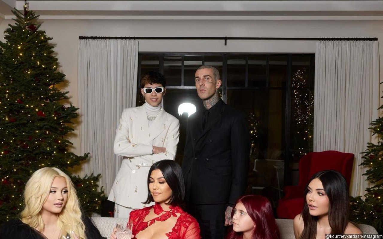 Kourtney Kardashian Joined by Travis Barker's Kids at Christmas Eve Family Party