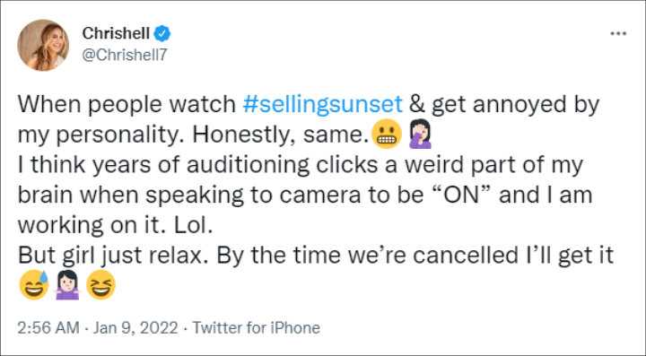 Chrishell Stause reacted to people finding her annoying