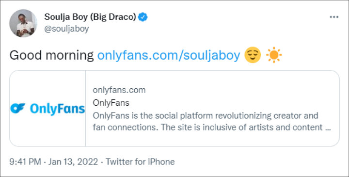 Soulja Boy's Tweet