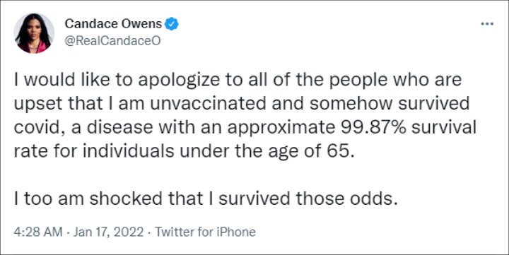 Candace Owens' Tweet