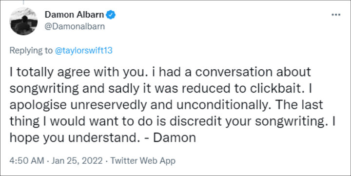 Damon Albarn via Twitter