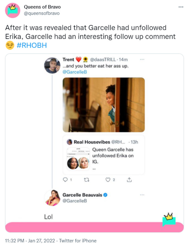 Garcelle Beauvais unfollowed Erika Jayne on Instagram