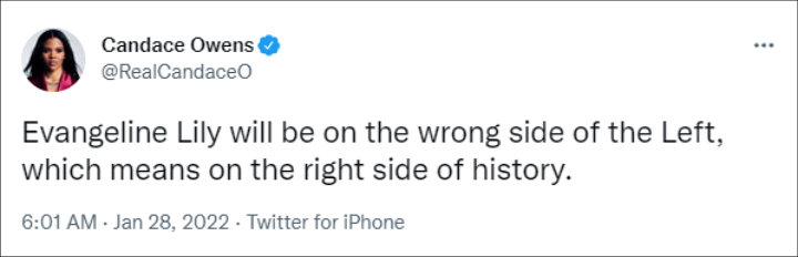 Candace Owens' Tweet