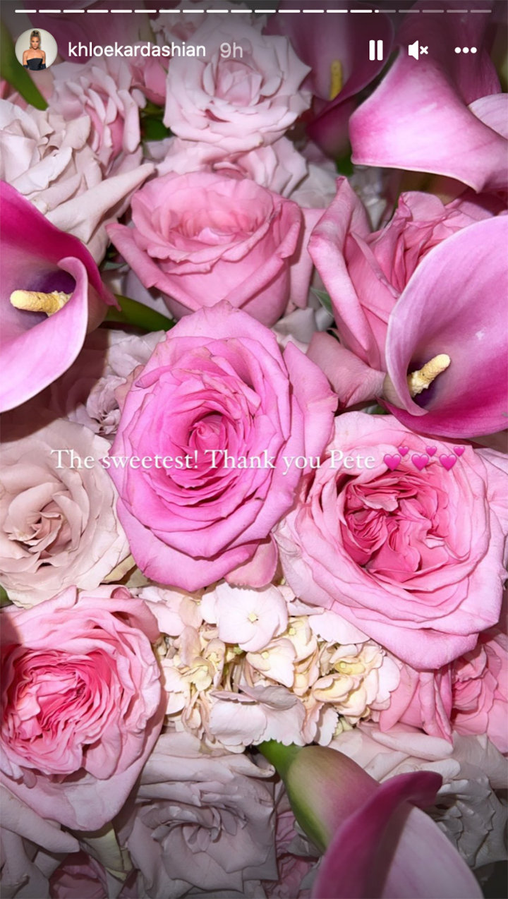 Khloe Kardashian received flowers from Pete Davidson on Valentine's Day