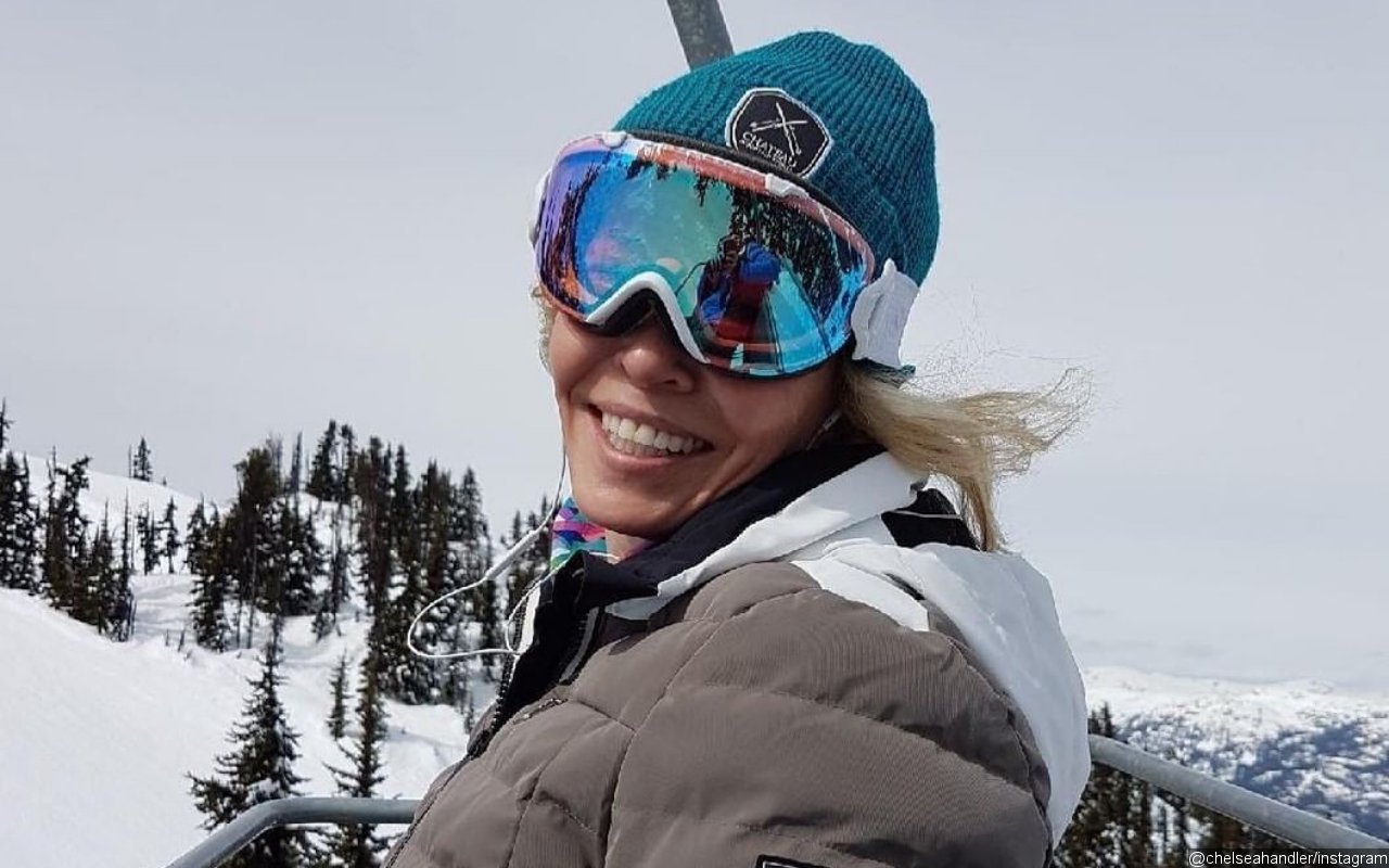 Chelsea Handler Skis Topless With Marijuana in Her Hand to Celebrate