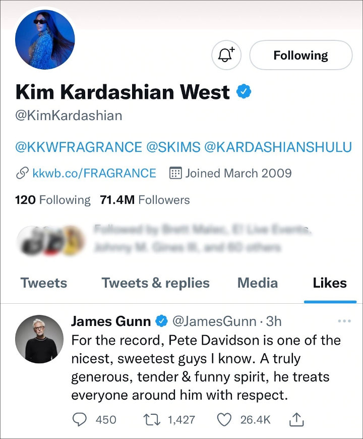 Tweet Liked by Kim Kardashian