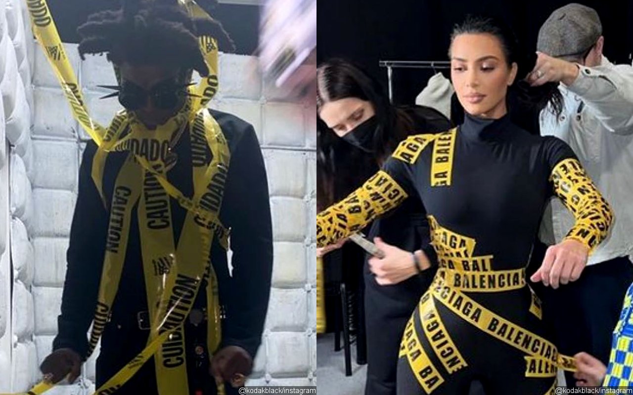 Kodak Black Shoots His Shot at Kim Kardashian While Emulating Her Caution  Tape Outfit