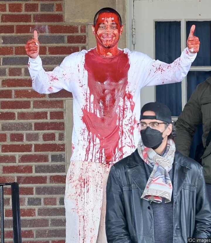 Pete Davidson on 'The Home' Set