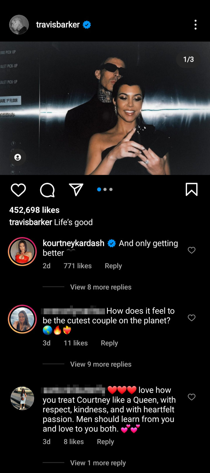 Travis Barker's Instagram Post