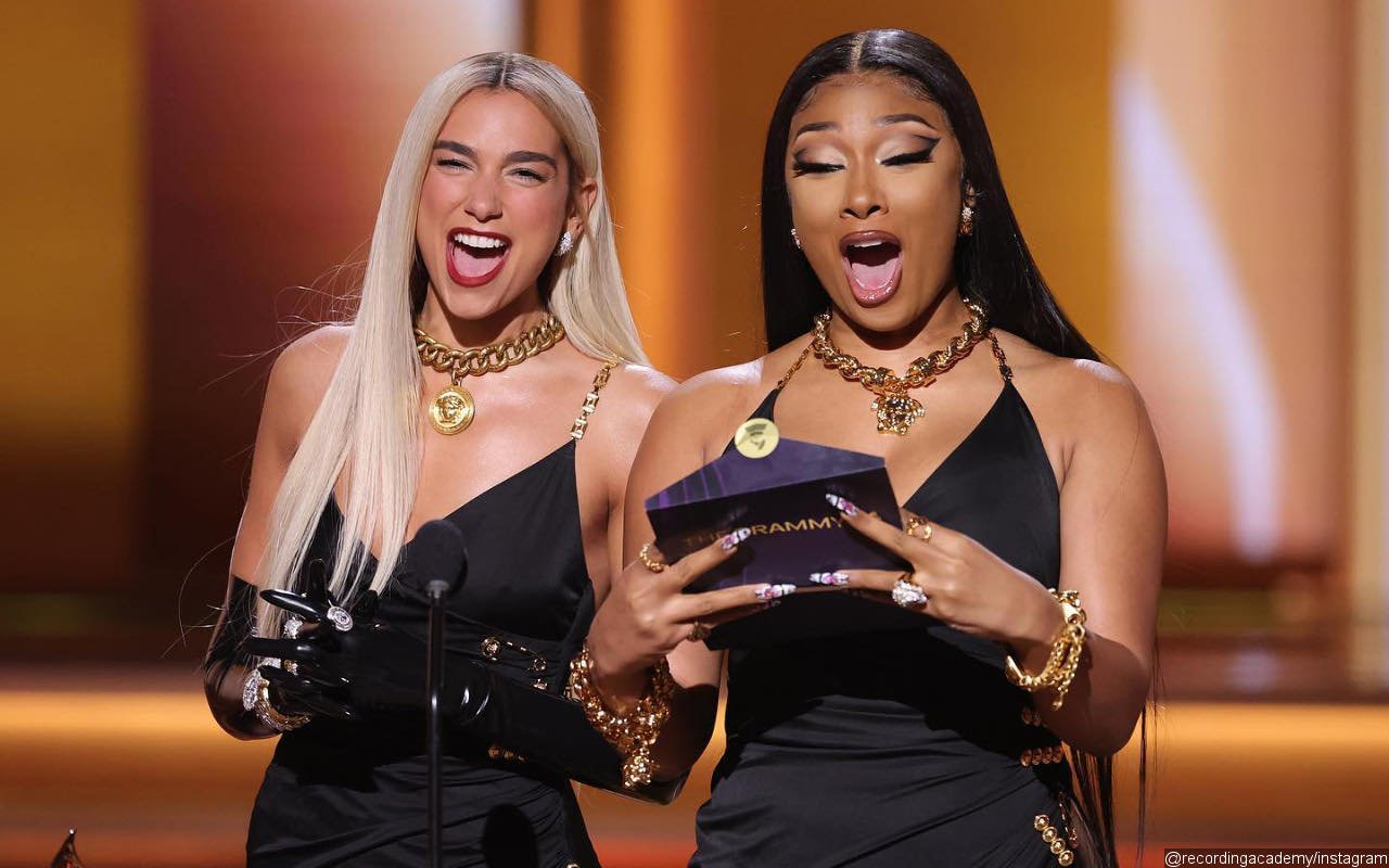 Dua Lipa and Megan Thee Stallion Channel Whitney Houston and Mariah Carey Iconic Moment at Grammys