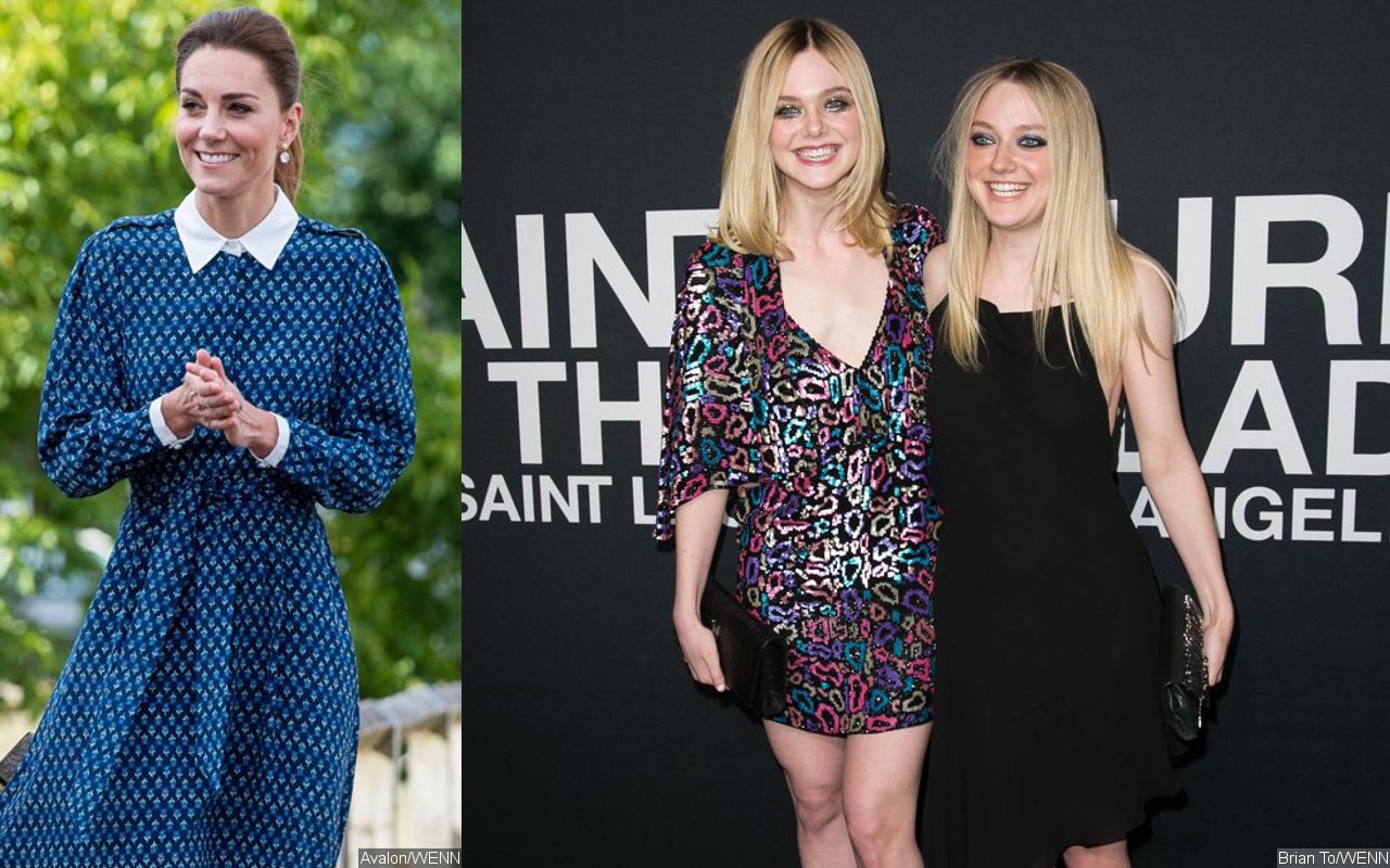 Kate Middleton and Dakota and Elle Fanning