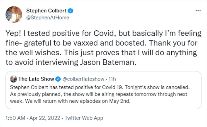 Stephen Colbert via Twitter