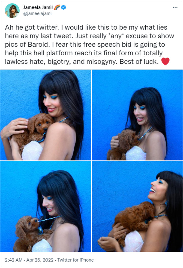 Jameela Jamil's Tweet