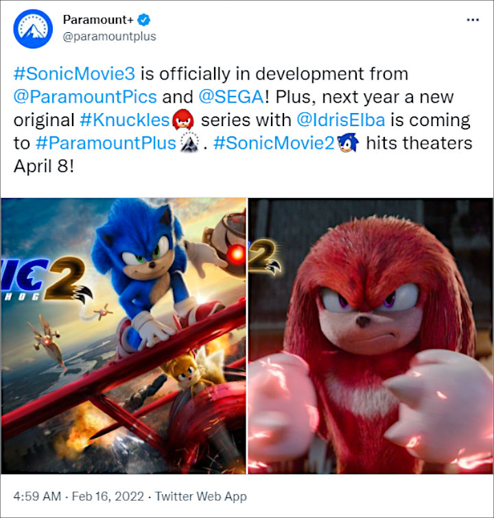Paramount Pics' Tweet