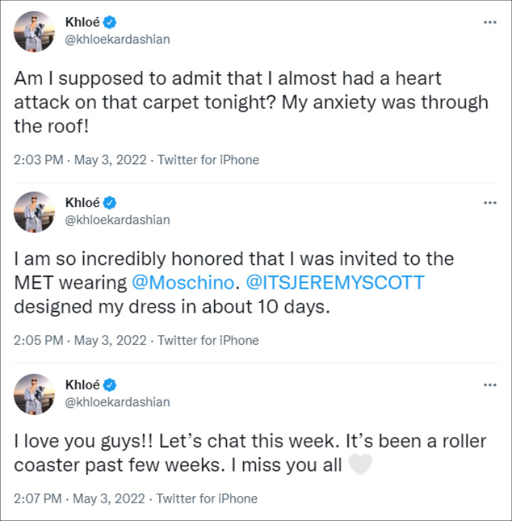 Khloe Kardashian via Twitter