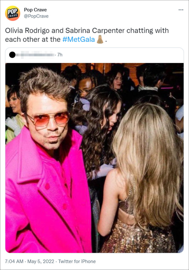 Olivia rodrigo seen chatting with sabrina carpenter at met gala after