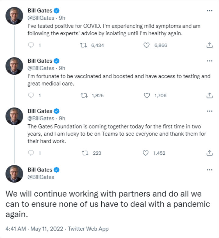 Bill Gates got COVID-19