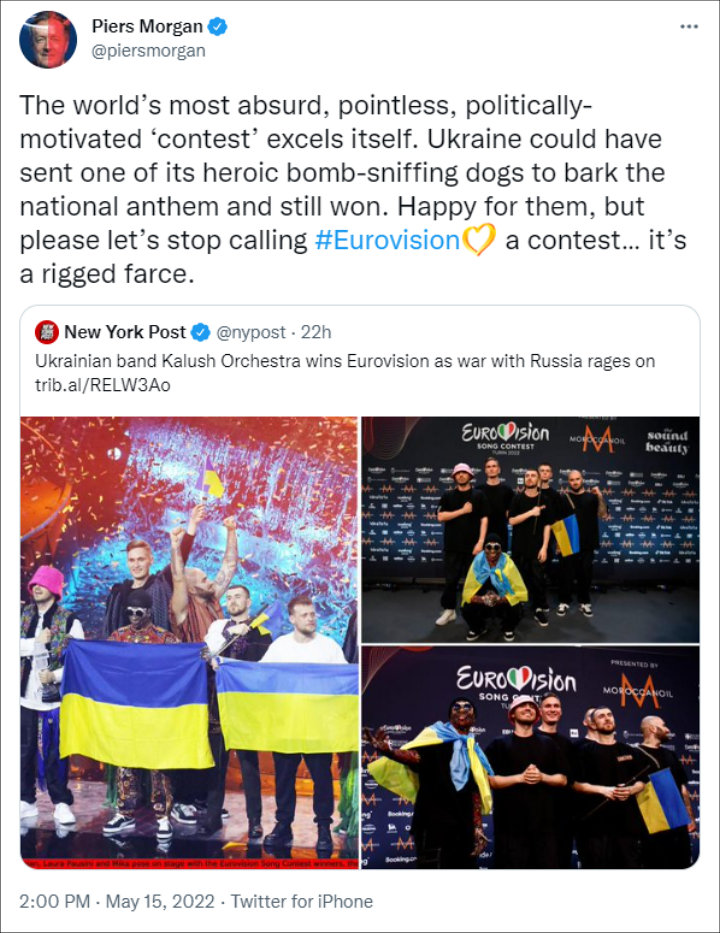 Piers Morgan's Twitter Post 01