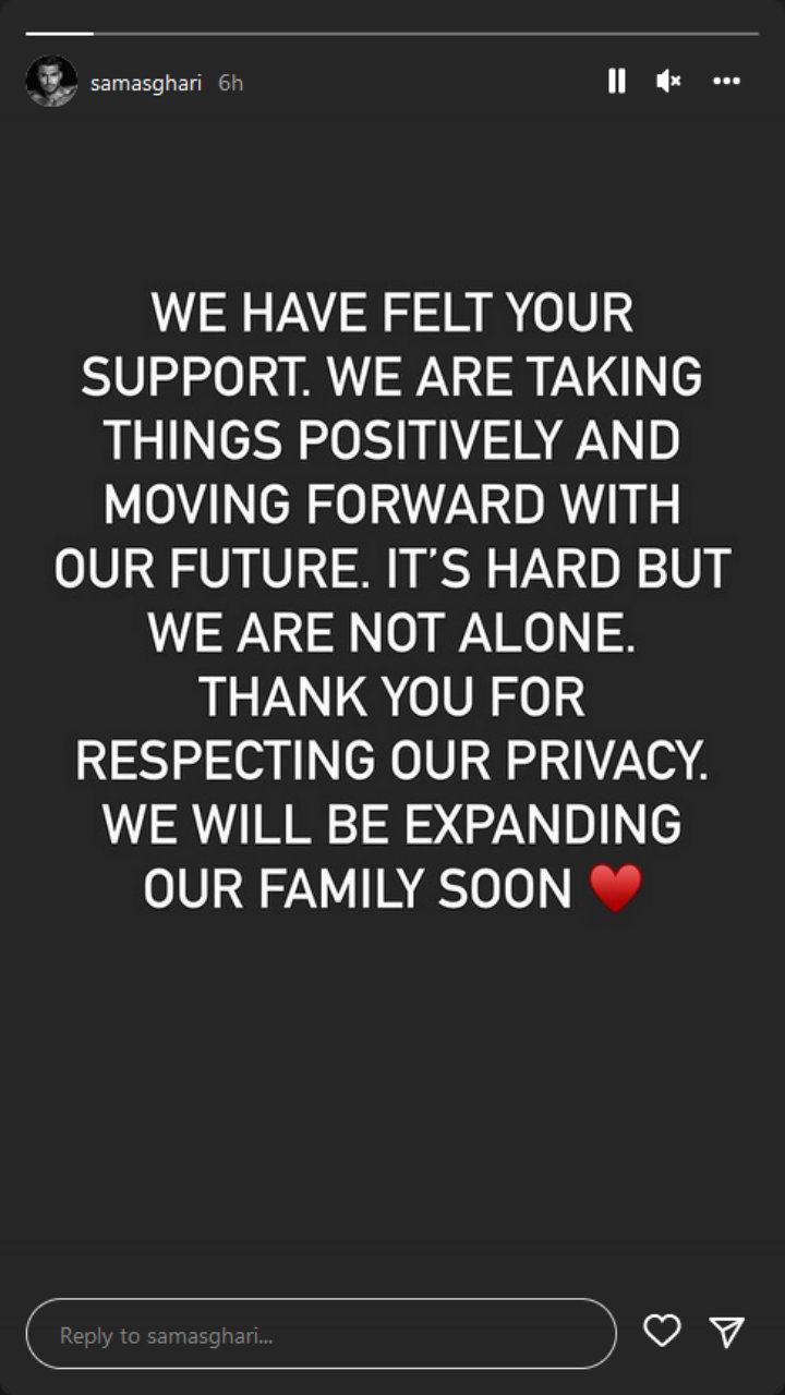 Sam Asghari's IG Story