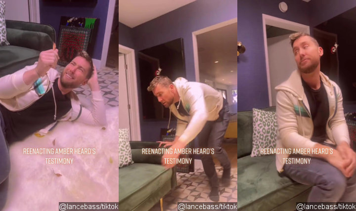 Screenshots of Lance Bass' TikTok Video