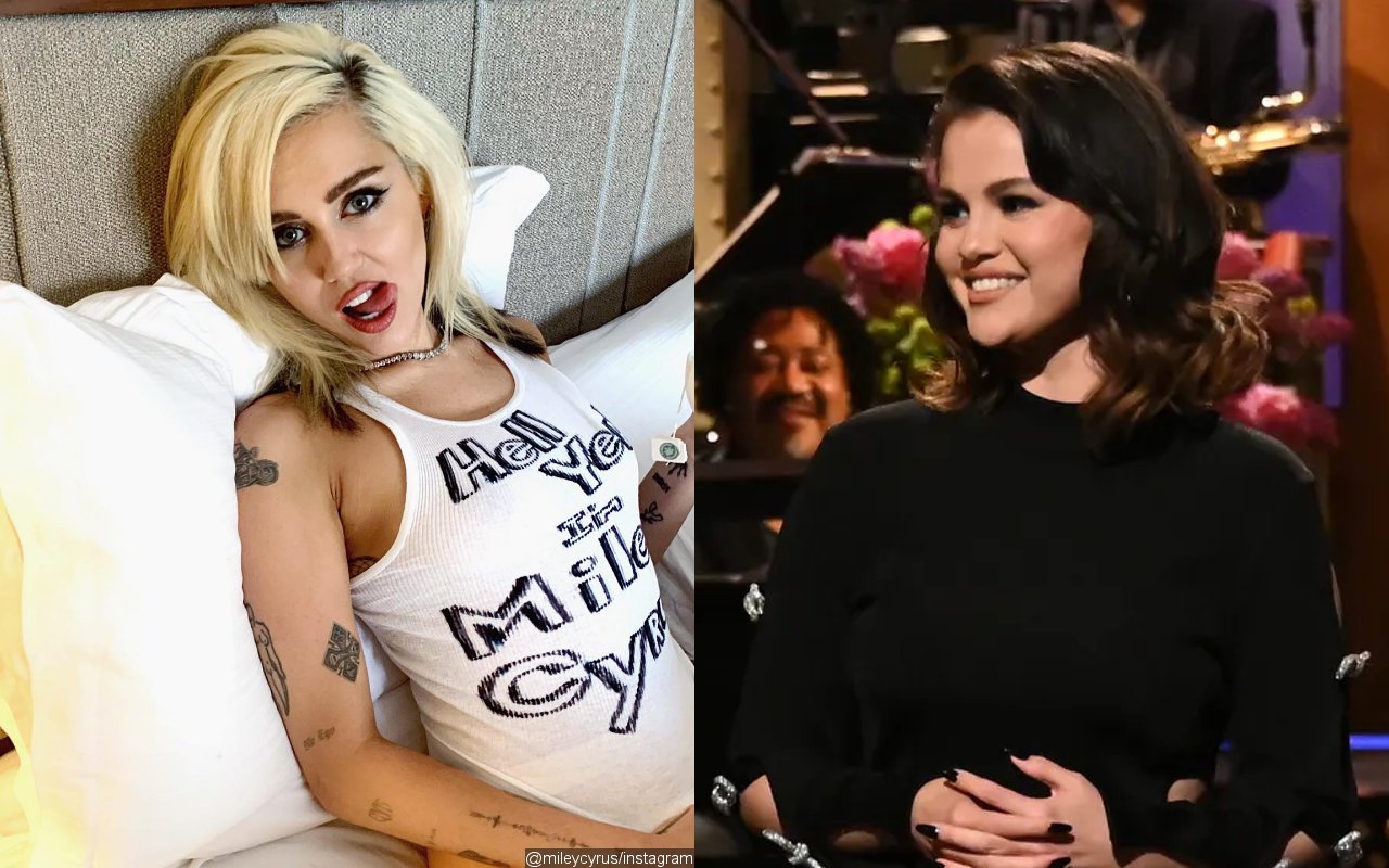 See Miley Cyrus' DIY Tank Top as Response to Selena Gomez's 'SNL' Impression of Her