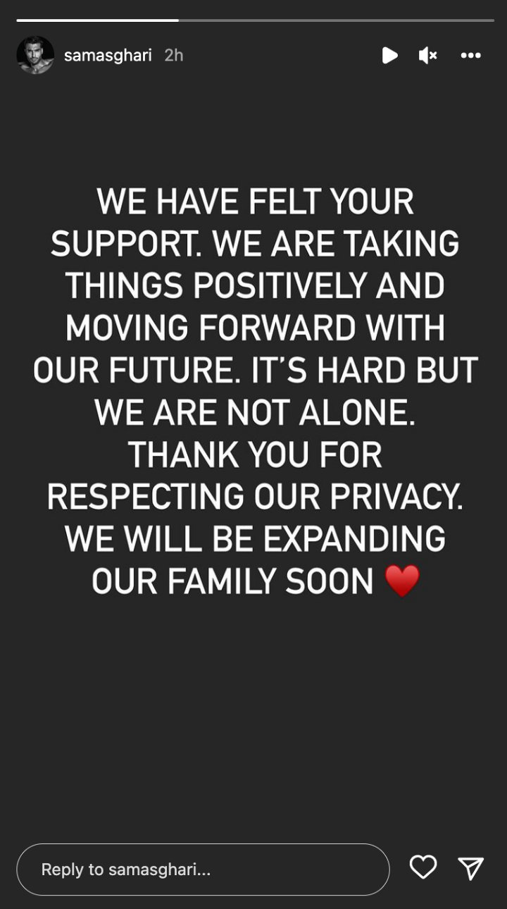 Sam Asghari Instagram Story