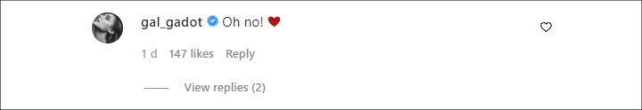 Gal Gadot Instagram comment