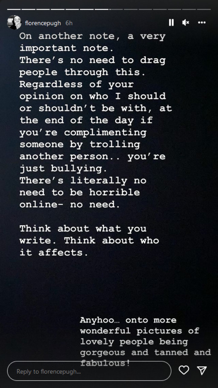 Florence Pugh Instagram Story