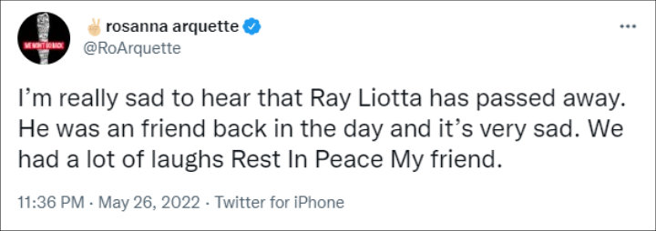 Rosanna Arquette's Tweet