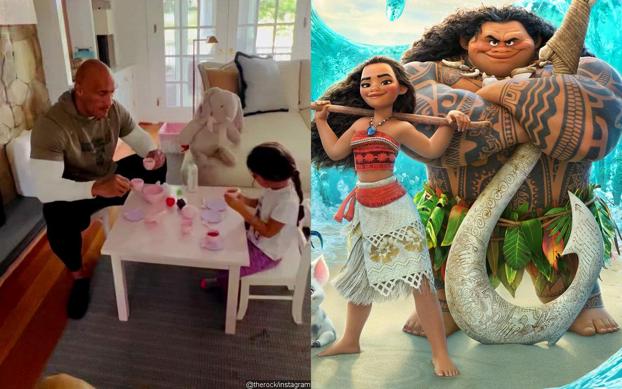 Dwayne Johnson's Daughter Tiana Adorably 'Refuses to Believe' He's Maui From 'Moana'