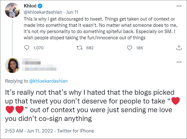 Khloe Kardashian's Tweet