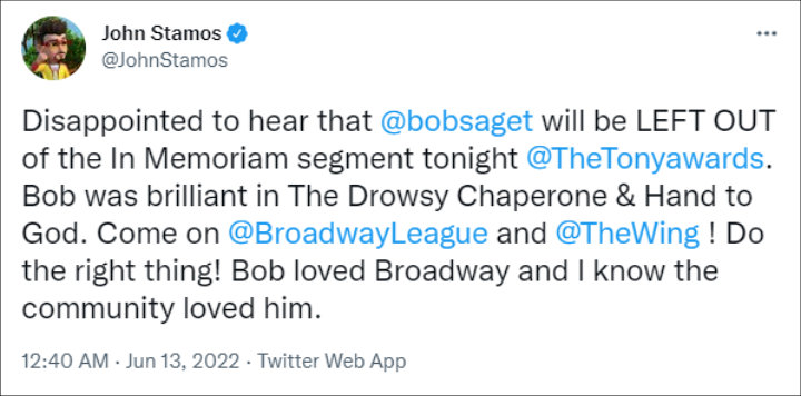 John Stamos' tweet