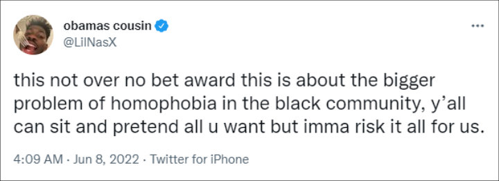 Lil Nas X's tweet