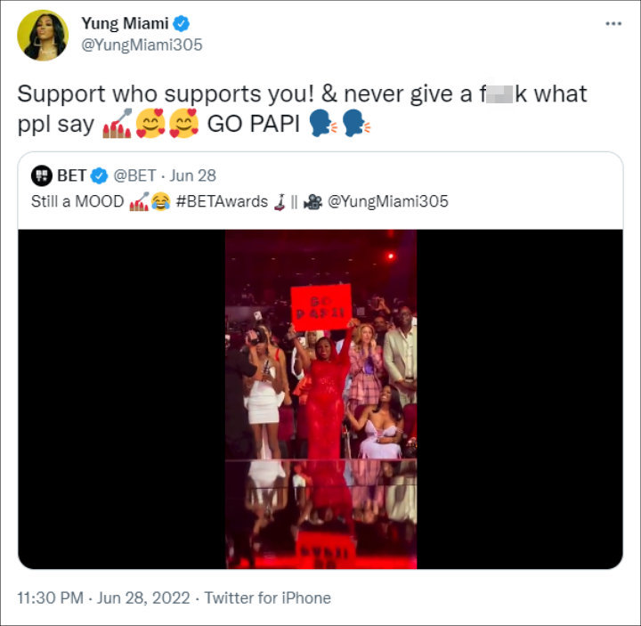 Yung Miami's Tweet