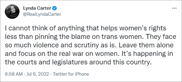 Lynda Carter's tweet