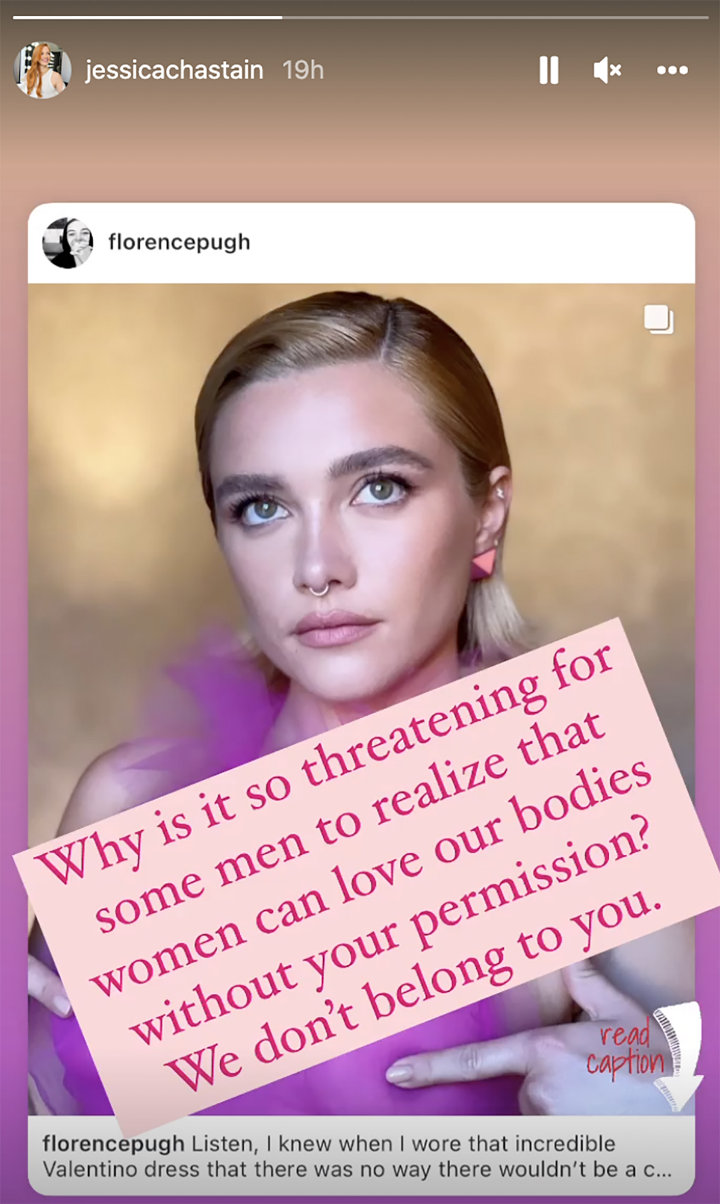 Jessica Chastain's Instagram Story
