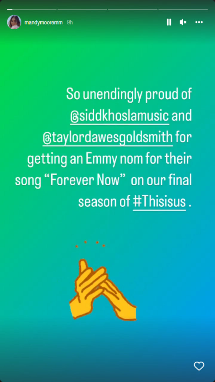 Mandy Moore's IG Story
