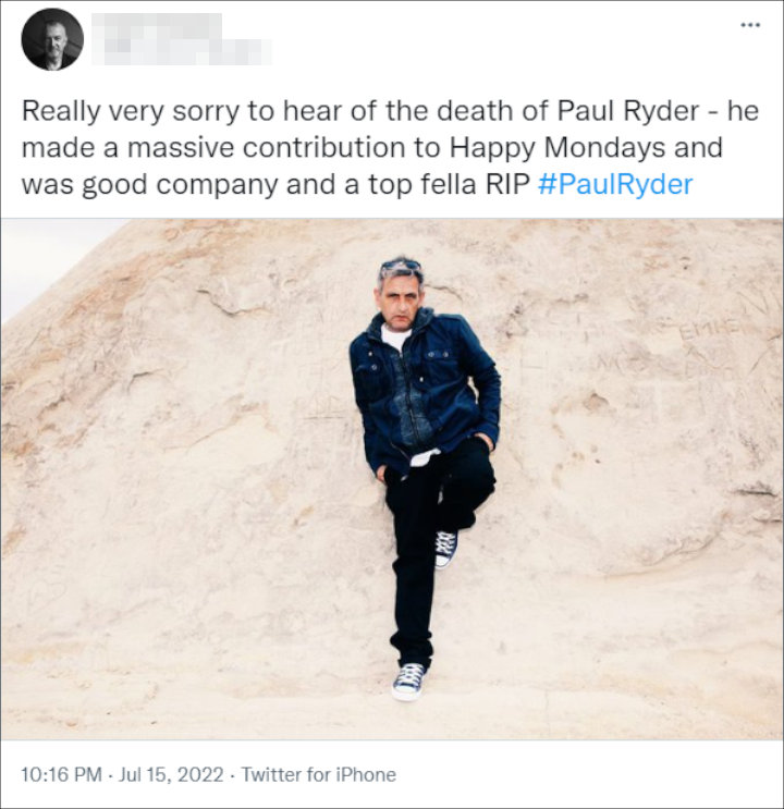 Happy Mondays' Paul Ryder Dead Shortly Before the Band's Performance