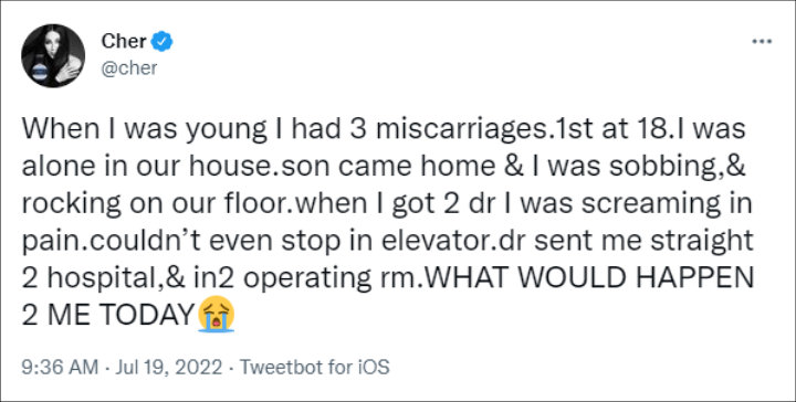 Cher's tweet