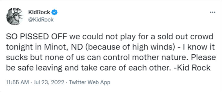 Kid Rock's tweet