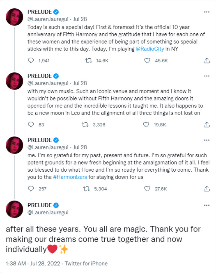 Lauren Jauregui's Tweets